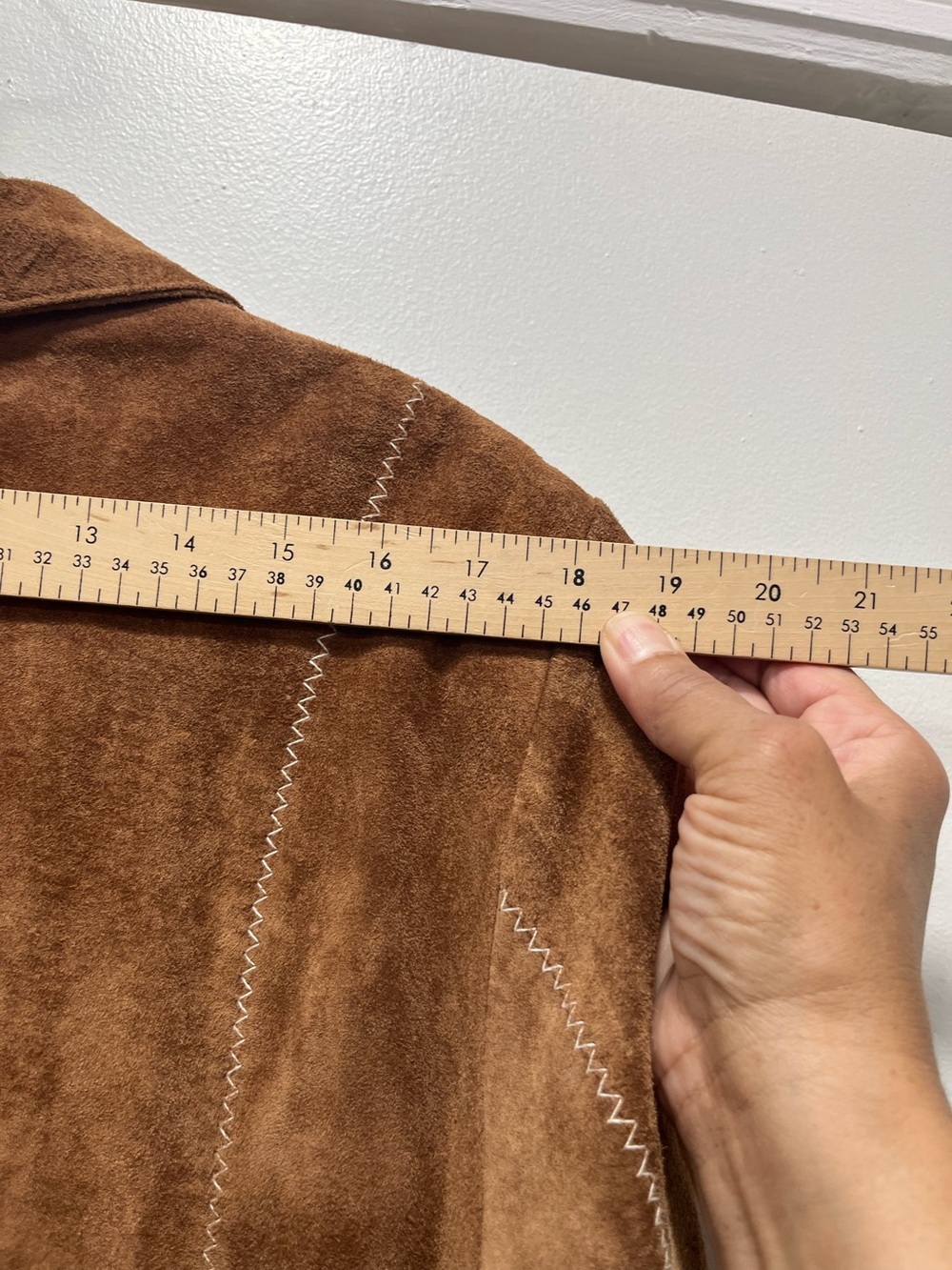 John Paul Richard Uniform Vintage Suede Button-Front Brown Coat Sz. 14 - Picture 11 of 11